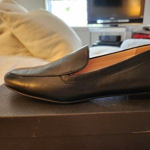 J CREW BLACK LEATHER FLAT LOAFERS SZ9 NEW IN BOX
